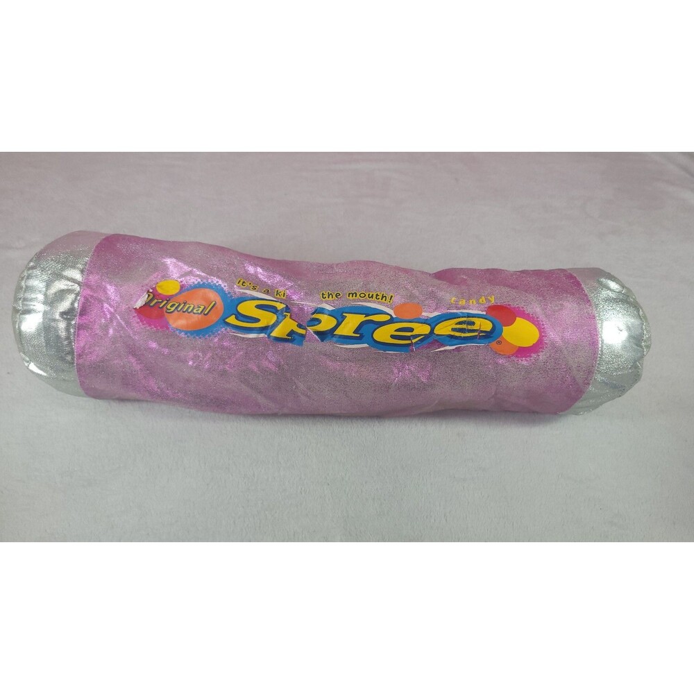 Sweet Thang Spree Candy Roll Neck Pillow Purple Silver Metallic Plush Toy 22 x 6
